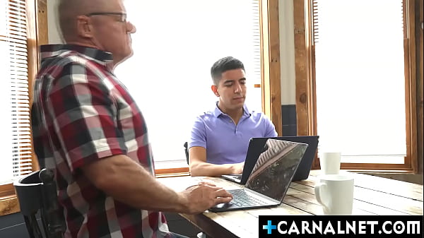 COach Dillon Stone sucking Milo Miles twink cock and bends over to take it deep in his hungry asshole